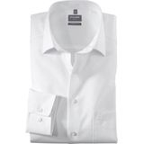 OLYMP - Effen Overhemd - Wit - 100% Katoen - Kent Kraag