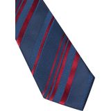 ETERNA stropdas - blauw met rood gestreept - Maat: One size