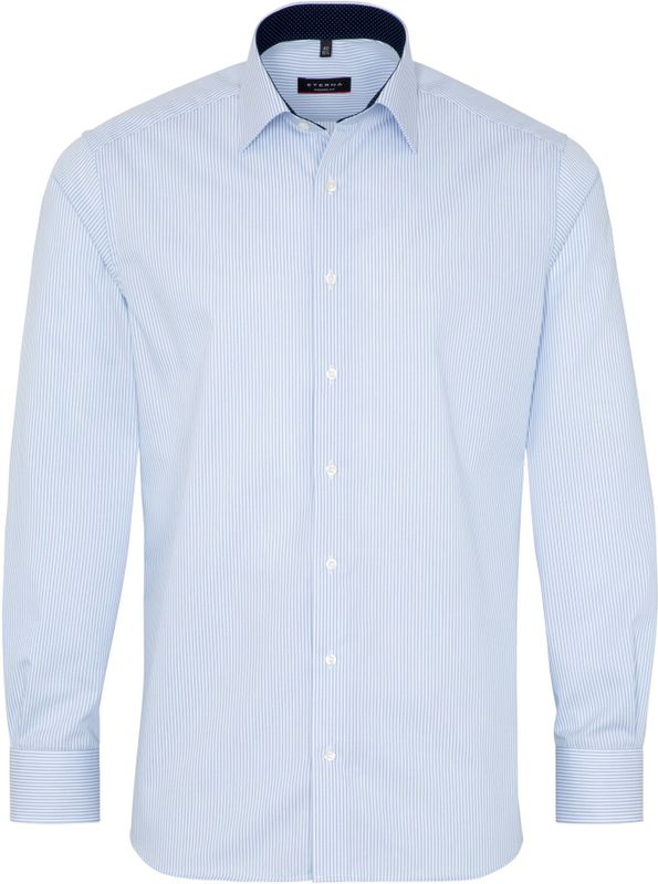 ETERNA - Overhemd - Lichtblauw - 100% Katoen - Lange Mouw, Modern Kent Kraag