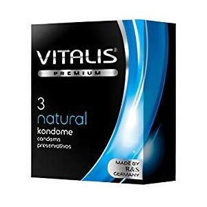 Vitalis Premium Natural condooms voor veilig intieme verkeer, 1 x 3 stuks