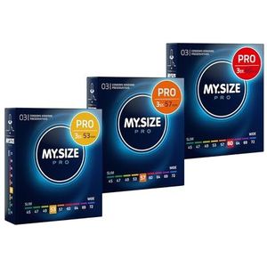 MY.SIZE PRO Condoom maat 3,4,5-53,57,60 mm, 3x3 condooms - perfecte pasvorm en een geschikte maat voor iedereen