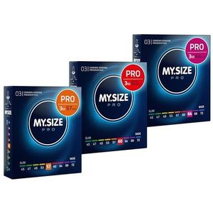 MY.SIZE PRO condoom maat 4,5,6-57,60,64 mm, Large & XL, 3x3 condooms - perfecte pasvorm en een geschikte maat voor iedereen