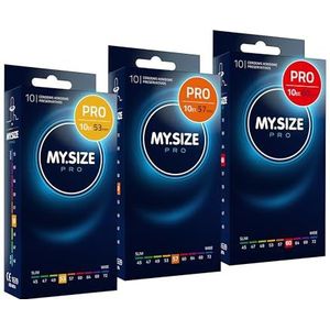 MY.SIZE PRO Condoom maat 3,4,5-53,57,60 mm, 3x10 condooms - perfecte pasvorm en een geschikte maat voor iedereen