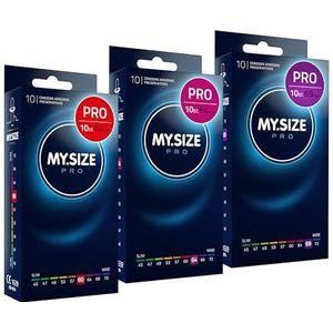 MY.SIZE Pro condooms, maat 5, 6, 7 - 60, 64, 69 mm, 3 x 10 condooms, Perfect passend zodat iedereen zijn maat vindt
