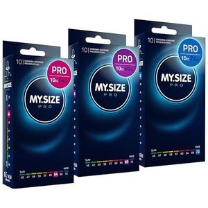 MY.SIZE Pro condooms, maat 6, 7, 8 - 64, 69, 72 mm, 3 x 10 condooms, Perfect passend zodat iedereen zijn maat vindt