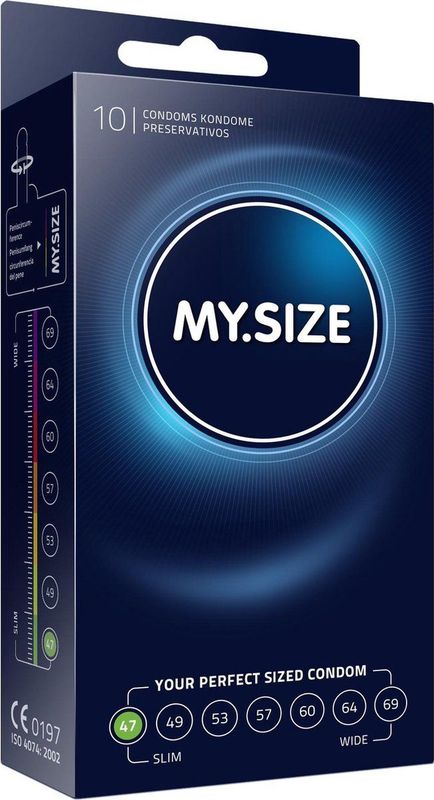 MY.SIZE - Classic - Condooms - Transparant - 47 mm breed - 10 stuks - 0,07 mm wanddikte - Veganistisch