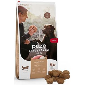 MERA Pure Sensitive Kalkoen en rijst, hondenvoer droog voor gevoelige honden, droogvoer van kalkoen en rijst, voer voor volwassen honden, zonder tarwe en suiker (4 kg)