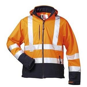 Bill Warnschutz-Softshelljacke Elysee Orange / Marine, en iso 20471/3, Gr.S