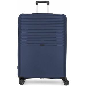 Trolley koffer van zeer flexibel en schokbestendig polypropyleen - telescopische handgreep - TSA-slot - 4 wielen - 100 l - blauw, blauw, 76 cm, klassiek