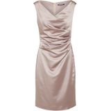 Kokerjurk - Effen - Satijn - V-hals - Mouwloos - Slanke Pasvorm