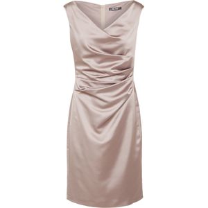 Kokerjurk - Effen - Satijn - V-hals - Mouwloos - Slanke Pasvorm