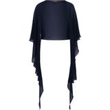 Vera Mont Dames Chiffonstola met Volant - Blauw