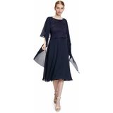 Vera Mont Dames Chiffonstola met Volant - Blauw