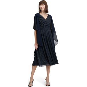 Vera Mont Dames Chiffonstola met Volant - Blauw