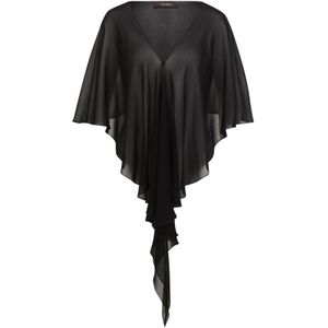 vera mont, Jassen, Dames, Zwart, S, Chiffon, Elegante Chiffon Stola met Volant