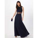 VM Vera Mont - Avondjurk - Nachtblauw - Chiffon - Gevoerde Zoom, Keyholesluiting, Mouwloos