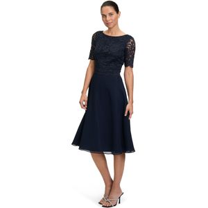 Cocktailjurk - Effen - Chiffon - Halve Mouw - Uitlopend