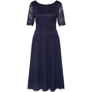 Cocktailjurk - Effen - Chiffon - Halve Mouw - Uitlopend