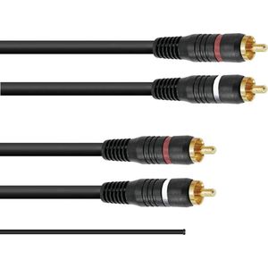 OMNITRONIC rca audio kabel - tulp kabel - 2x tulp ground 1.5m- platenspeler kabel met aarde -
