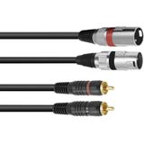 OMNITRONIC Adapterkabel 2xXLR(M) 2xCinch 1,5m sw