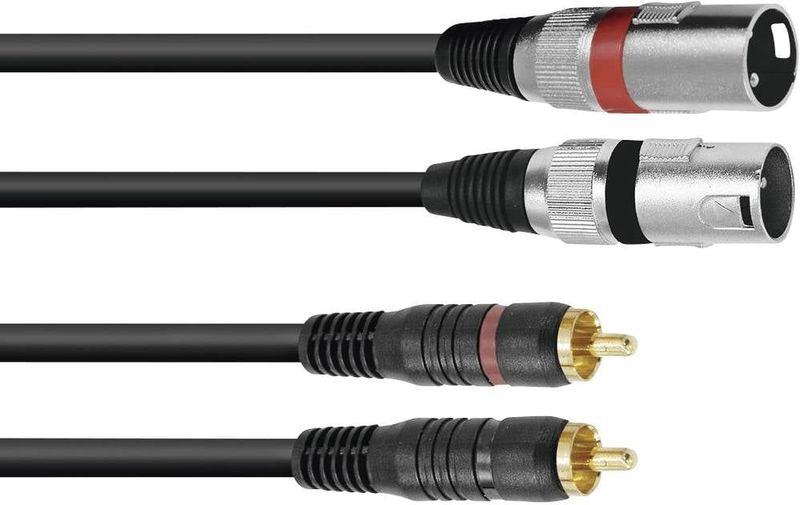 OMNITRONIC Adapterkabel 2 x XLR(M)/2 x RCA 1,5 m SW
