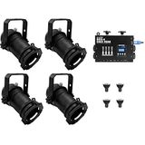 Eurolite Set 4x PAR-16 Spot sw dim2warm + EDX-4 DMX RDM LED dimmer pack, Lichtsets