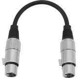 Omnitronic 3022075C XLR Adapterkabel [1x XLR-bus 3-polig - 1x XLR-bus 3-polig] 0.15 m Zwart