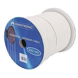 Omnitronic Luidsprekerkabel 2x1,5 100m ws (100 m), Luidsprekerkabel, Wit