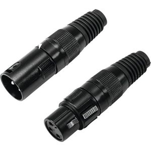 OMNITRONIC XLR Buchse Stecker Set 3pol schwarzes Geh&#228;use 5x