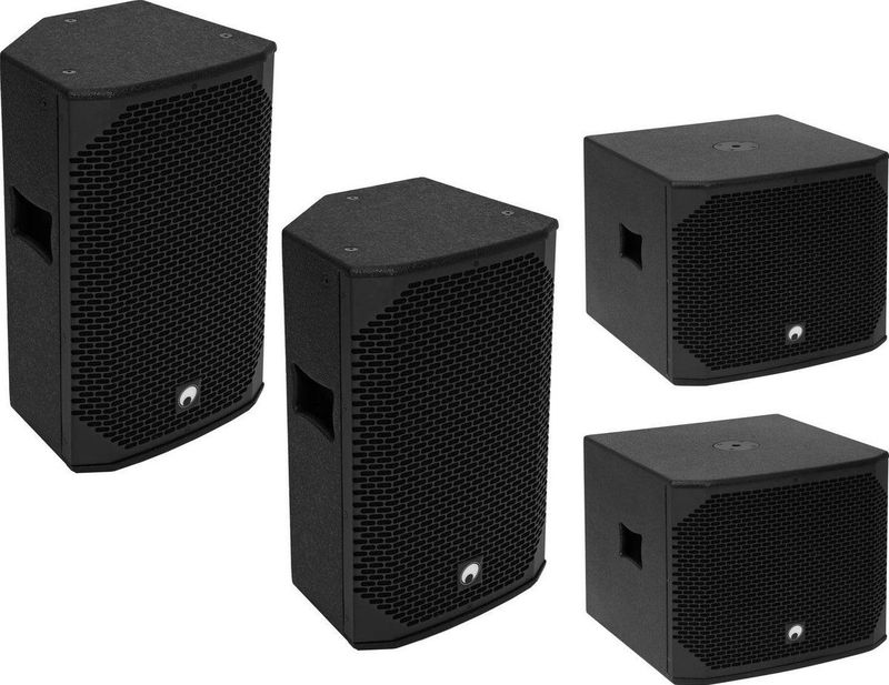 OMNITRONIC - AZX-115 - PA Set - Zwart - 2 x Subwoofer 400W en 2-Way Top 200W