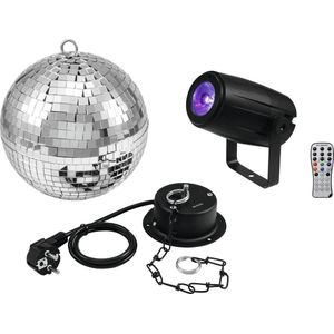 EUROLITE Discobal - Spiegelbol - Discobol 20cm with motor + LED PST-5 QCL Spot bk