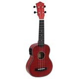 DIMAVERY UK-100 sopraan ukelele, geflamed rood