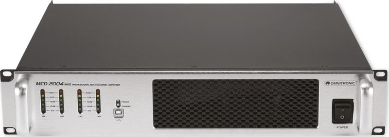 Omnitronic - MCD-2004 MK2 - 4-Kanaals Installatieversterker - Zwart