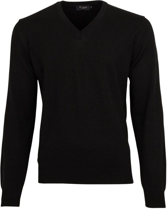 MAERZ Superwash Trui - Zwart - Effen
