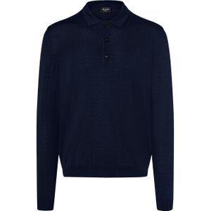 MAERZ Superwash Trui - Polokraag - Marine - Effen