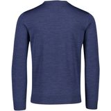 MAERZ Classic Fit heren trui met O-hals wol, middenblauw