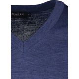Maerz - V-hals Pullover - Navy - 100% Virgin Merinowol