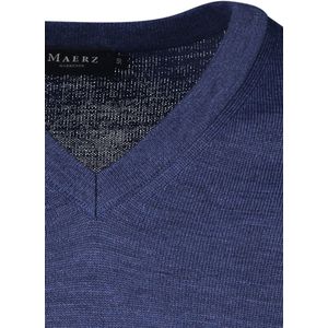 Maerz - V-hals Pullover - Navy - 100% Virgin Merinowol