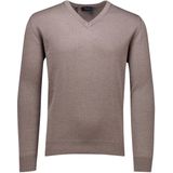 MAERZ Classic Fit heren trui met V-hals wol, beige