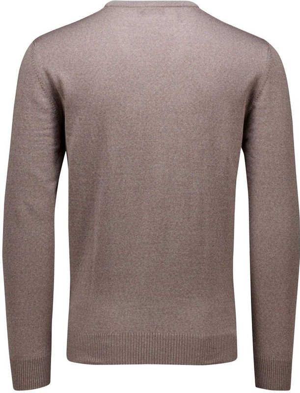 MAERZ Classic Fit heren trui met V-hals wol, beige