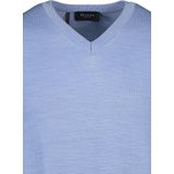 MAERZ Classic Fit heren trui met V-hals wol, lichtblauw