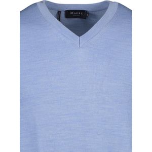 MAERZ Classic Fit heren trui met V-hals wol, lichtblauw