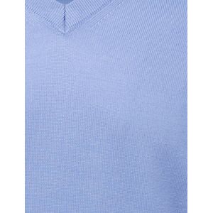 Maerz - V-hals Trui - Lichtblauw - Gebreid - Scheerwol