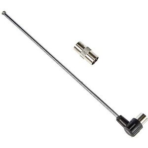 FeinTech - TZA00800 - FM Antenne - Telescopisch - Voor Radio - Inclusief IEC-stekkeradapter