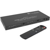 FeinTech VAX04101A HDMI eARC Pass Switch 4x1, voor 3 HDMI-bronnen, soundbar en tv-beamer 4K HDR Dolby Atmos