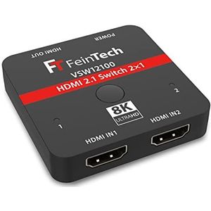 FeinTech - VSW12100 - HDMI Switch - Zwart - 2 Ingangen 1 Uitgang 4K 120Hz 8K 60Hz 48Gbps
