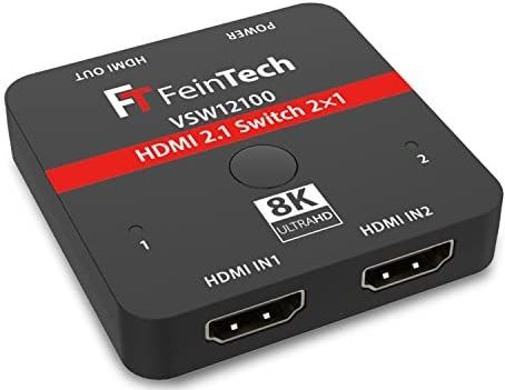FeinTech - VSW12100 - HDMI Switch - Zwart - 2 Ingangen 1 Uitgang 4K 120Hz 8K 60Hz 48Gbps