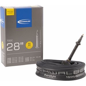 Schwalbe binnenband sv20 50mm 28inch 18/25-622/630 extra licht 81gr