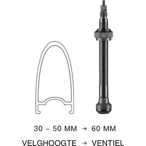 Schwalbe Tubeless Ventiel 60MM Zwart 2 Stuks