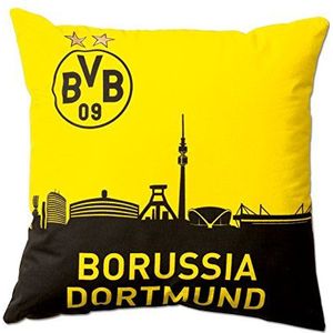 Borussia Dortmund Dortmund Polyester Kussen met horizon, zwart/geel, 40 x 40 cm, 1 stuk (1 stuk)